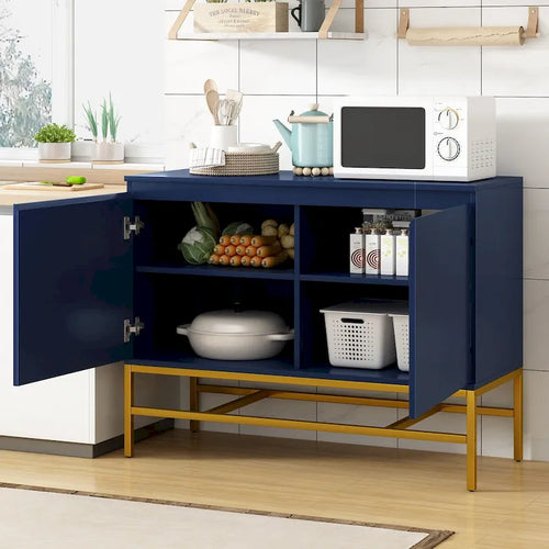 2-Deurs Minimalistische Dressoirkast met Gouden Poten - 100L x 40B x 73H