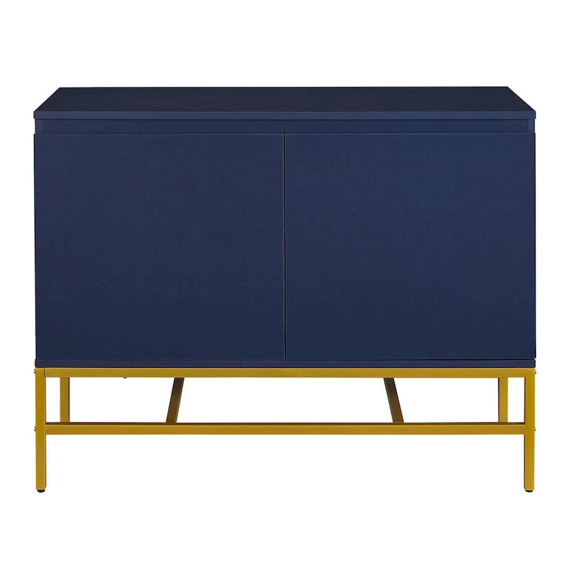 2-Deurs Minimalistische Dressoirkast met Gouden Poten - 100L x 40B x 73H