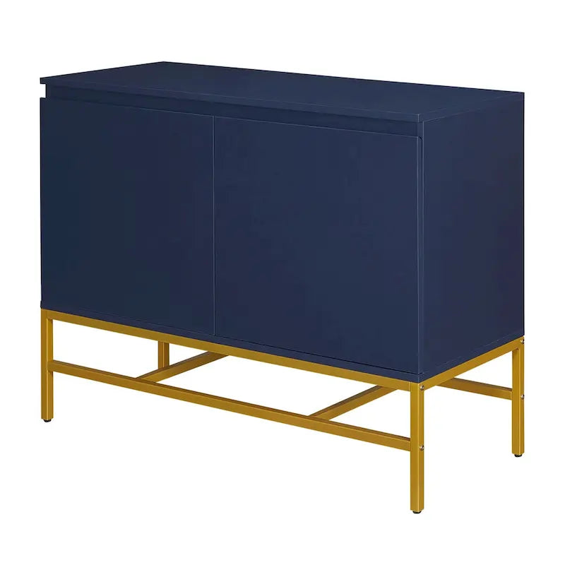 2-Deurs Minimalistische Dressoirkast met Gouden Poten - 100L x 40B x 73H