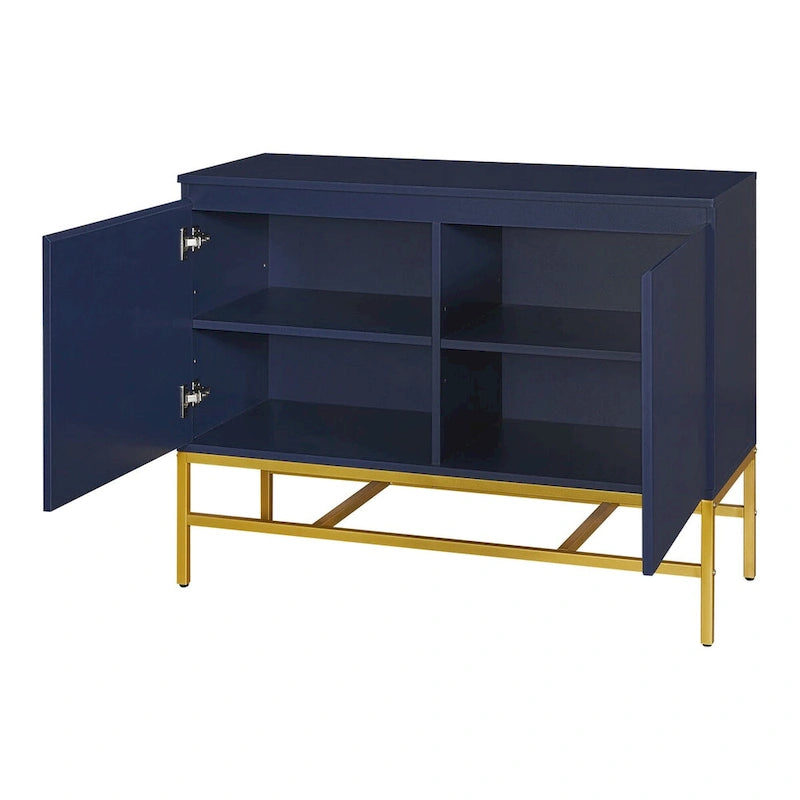 2-Deurs Minimalistische Dressoirkast met Gouden Poten - 100L x 40B x 73H