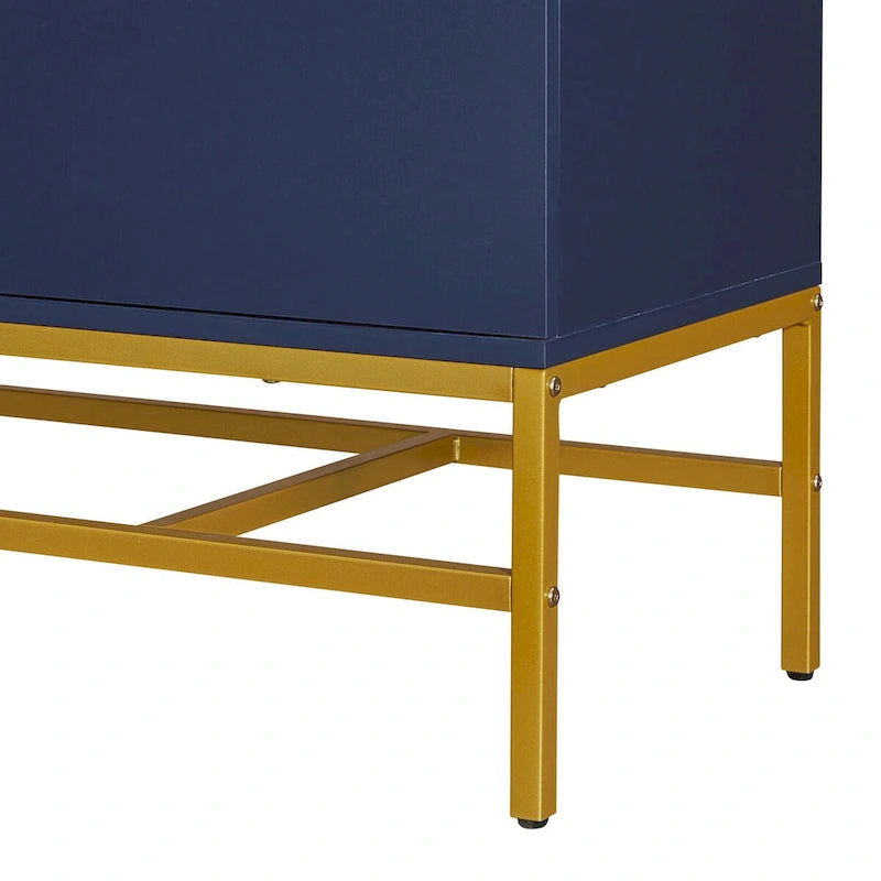 2-Deurs Minimalistische Dressoirkast met Gouden Poten - 100L x 40B x 73H