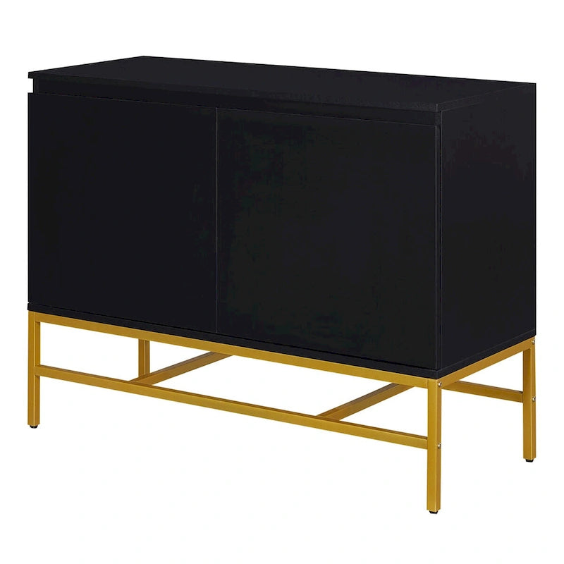 2-Deurs Minimalistische Dressoirkast met Gouden Poten - 100L x 40B x 73H