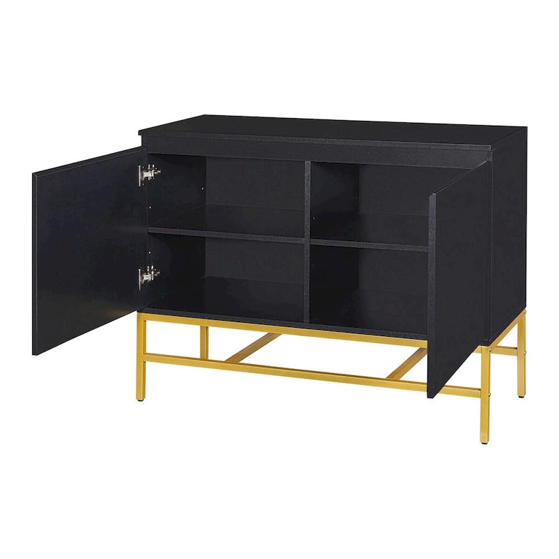 2-Deurs Minimalistische Dressoirkast met Gouden Poten - 100L x 40B x 73H