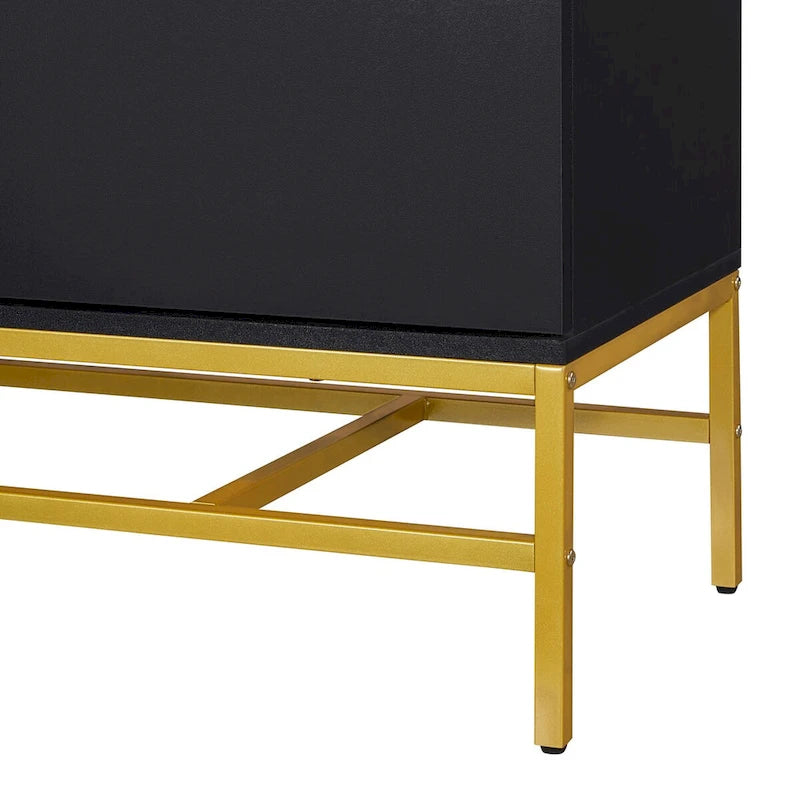2-Deurs Minimalistische Dressoirkast met Gouden Poten - 100L x 40B x 73H