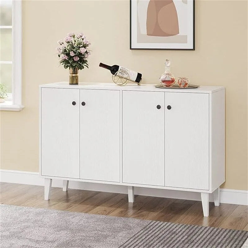 Dressoir met 4 deuren, open vak en kabelbeheer - 127,3 cm B x 38 cm D x 82,6 cm H