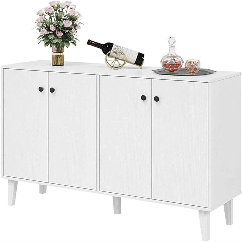 Dressoir met 4 deuren, open vak en kabelbeheer - 127,3 cm B x 38 cm D x 82,6 cm H