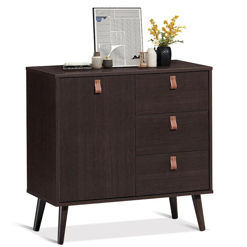 Mid-Century Dressoir met 3 Lades en Verstelbare Plank