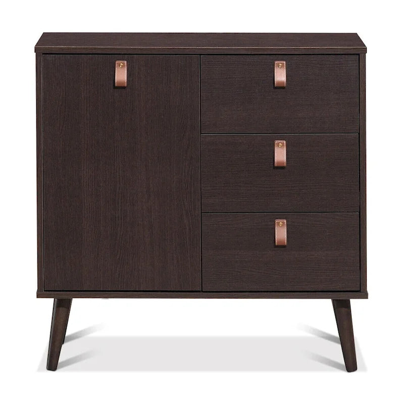 Mid-Century Dressoir met 3 Lades en Verstelbare Plank