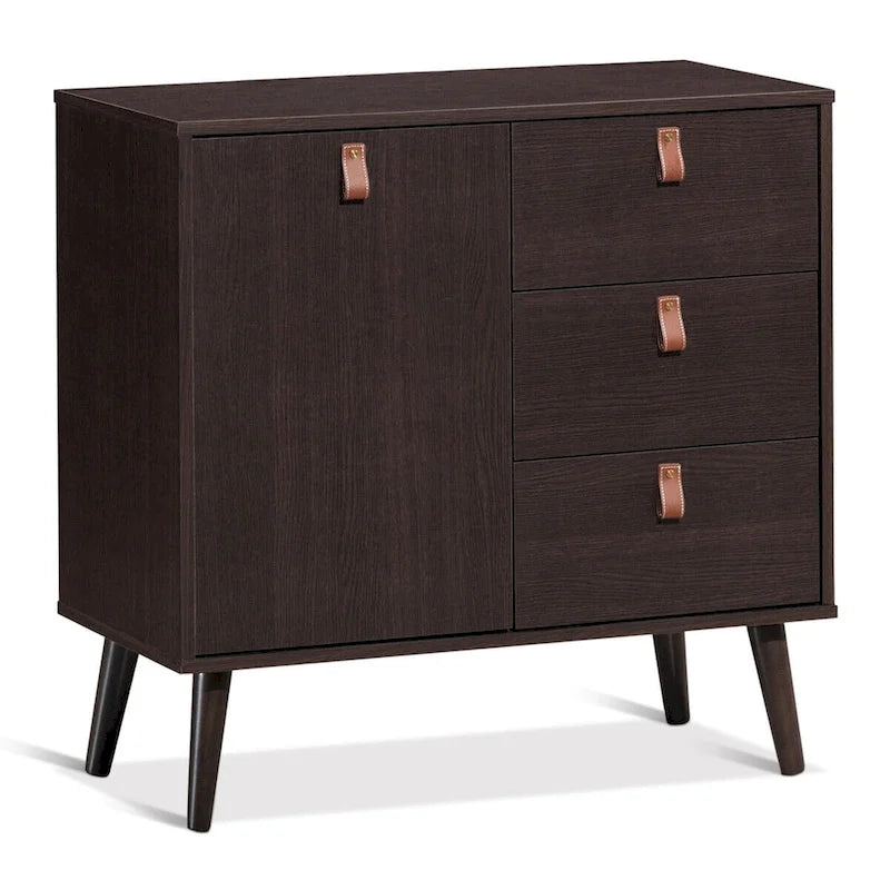 Mid-Century Dressoir met 3 Lades en Verstelbare Plank