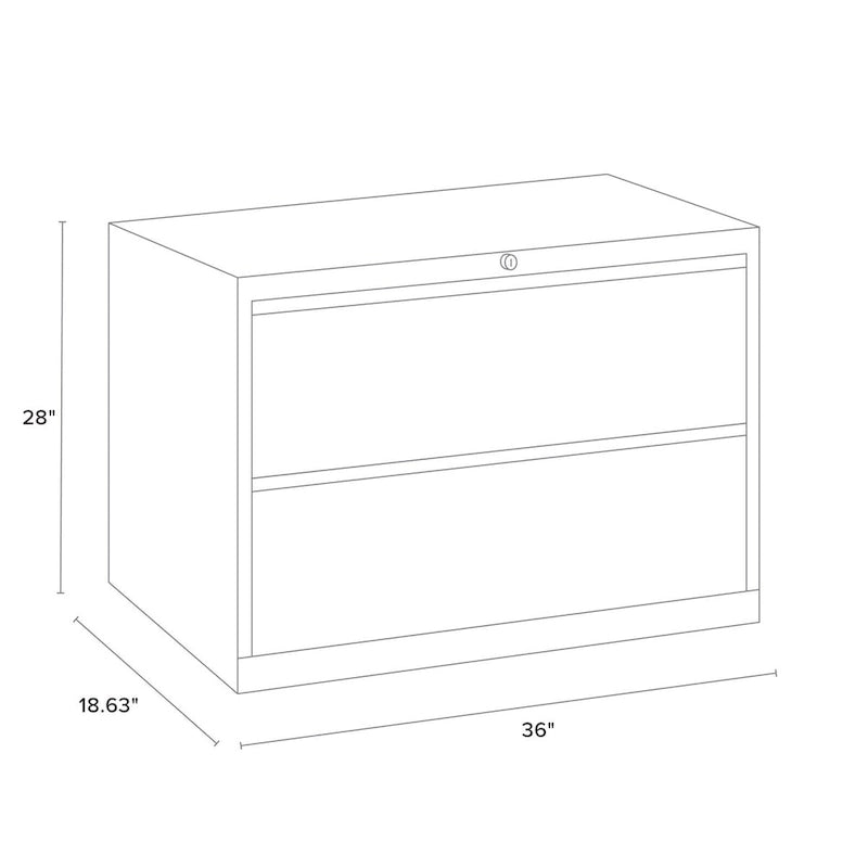 36-Inch 2-Drawer Metal Lateral File Cabinet for Home and Office