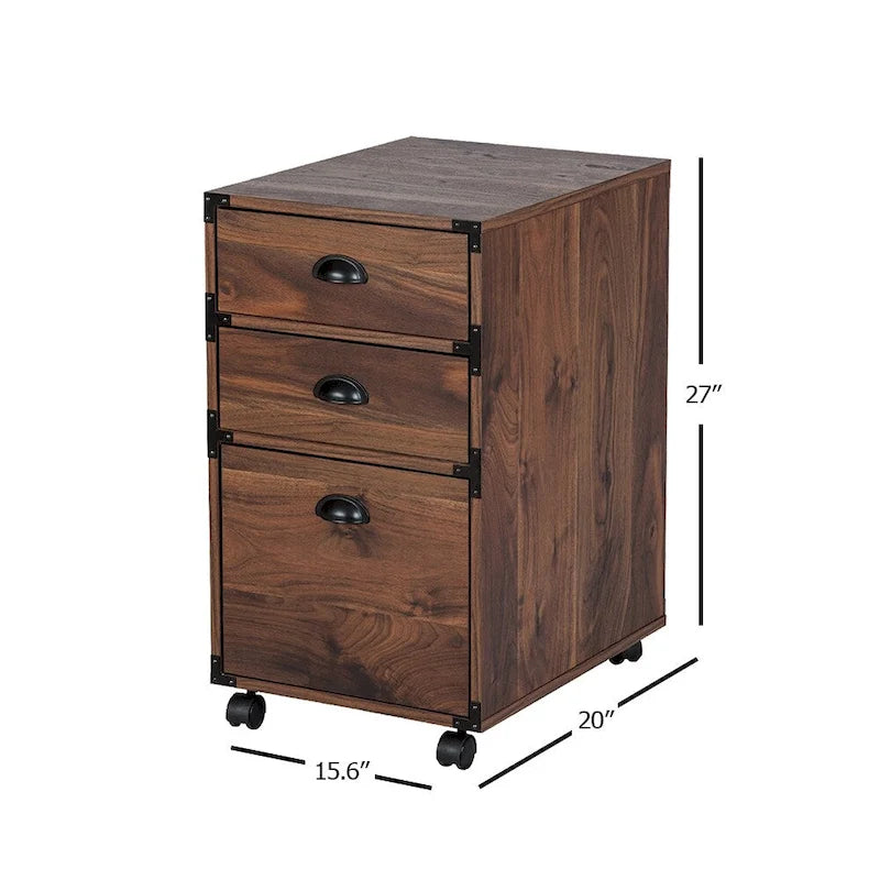 Mango Houten Accentkast met 2 Deuren, 2 Planken en IJzeren Onderstel - 44x17.5x30