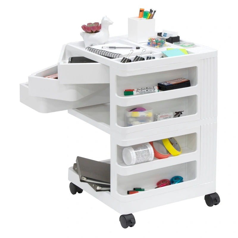 18x18x26 Mobile Rotating 4-Sided Art and Craft Storage Cart