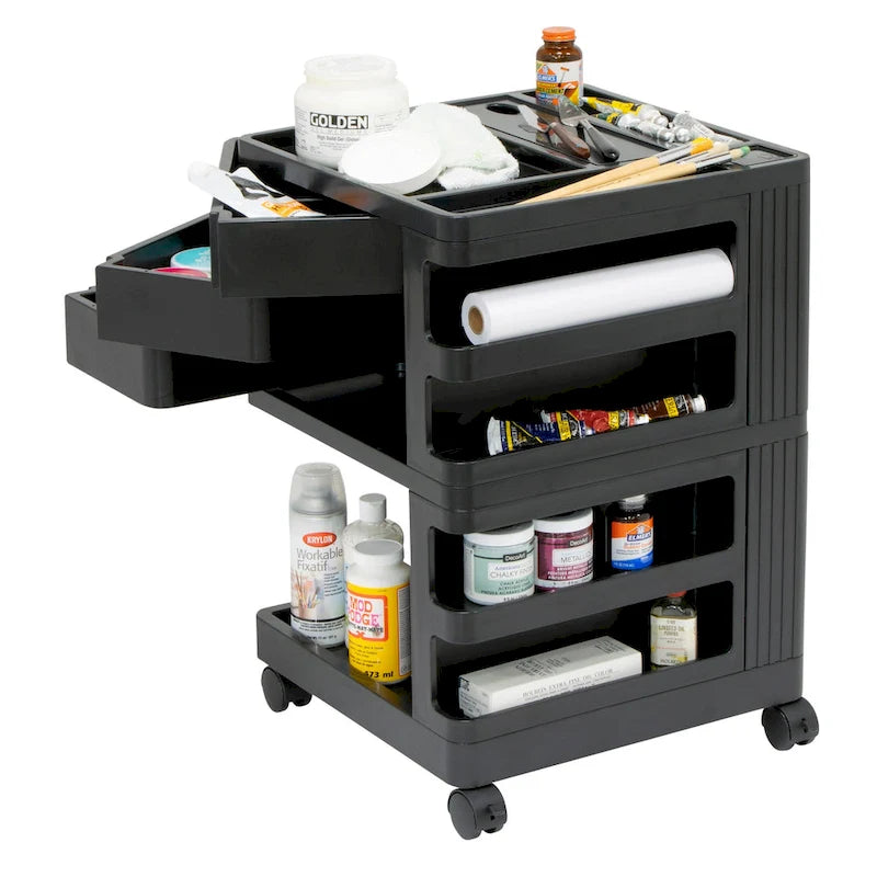 18x18x26 Mobile Rotating 4-Sided Art and Craft Storage Cart