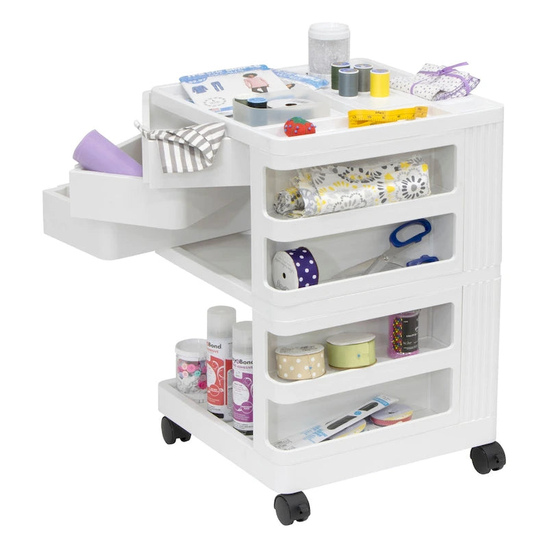 18x18x26 Mobile Rotating 4-Sided Art and Craft Storage Cart