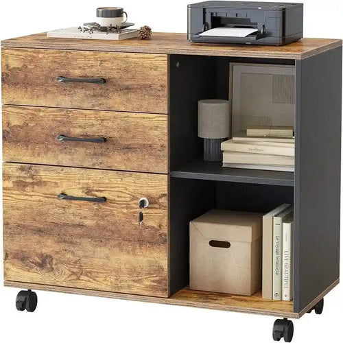 3-Drawer Mobile File Cabinet - 14.2D x 31.5W x 25.4H