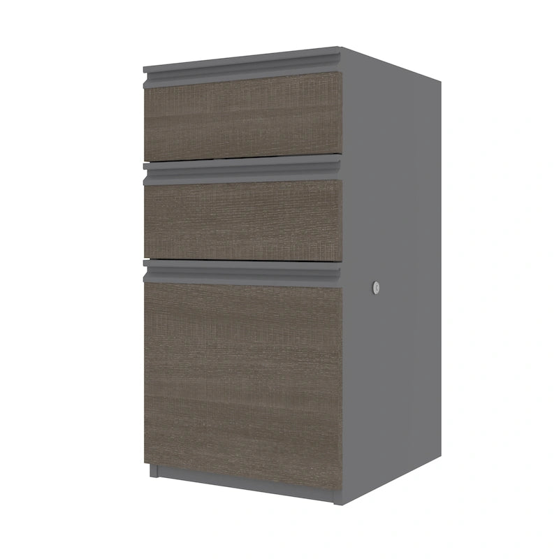 16-Inch Add-On Desk Pedestal with 2 Utility Drawers and 1 File Drawer
