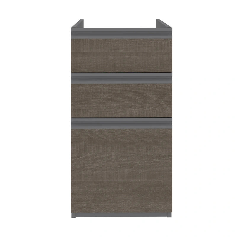 16-Inch Add-On Desk Pedestal with 2 Utility Drawers and 1 File Drawer
