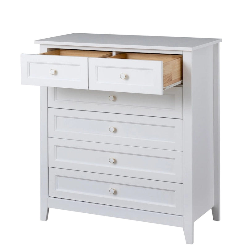 Solid Wood Spray-Painted Drawer Dresser - 37.8W x 17.72D x 42.56H, 160 lb Capacity