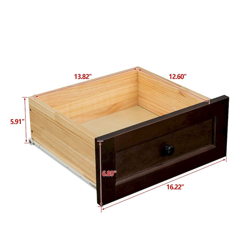 Massief Houten Gespoten Ladenkast - 96 cm B x 45 cm D x 108 cm H, 72.5 kg Capaciteit