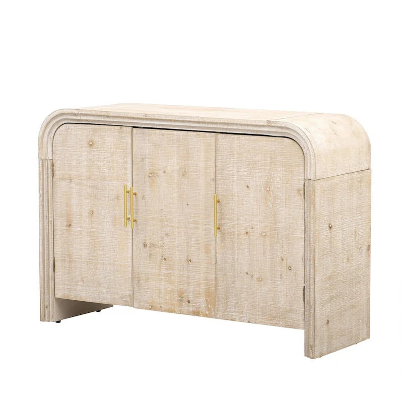 Retro 3-Piece Furniture Set - Sideboard, Console Table, and Coffee Table with Gold Handles