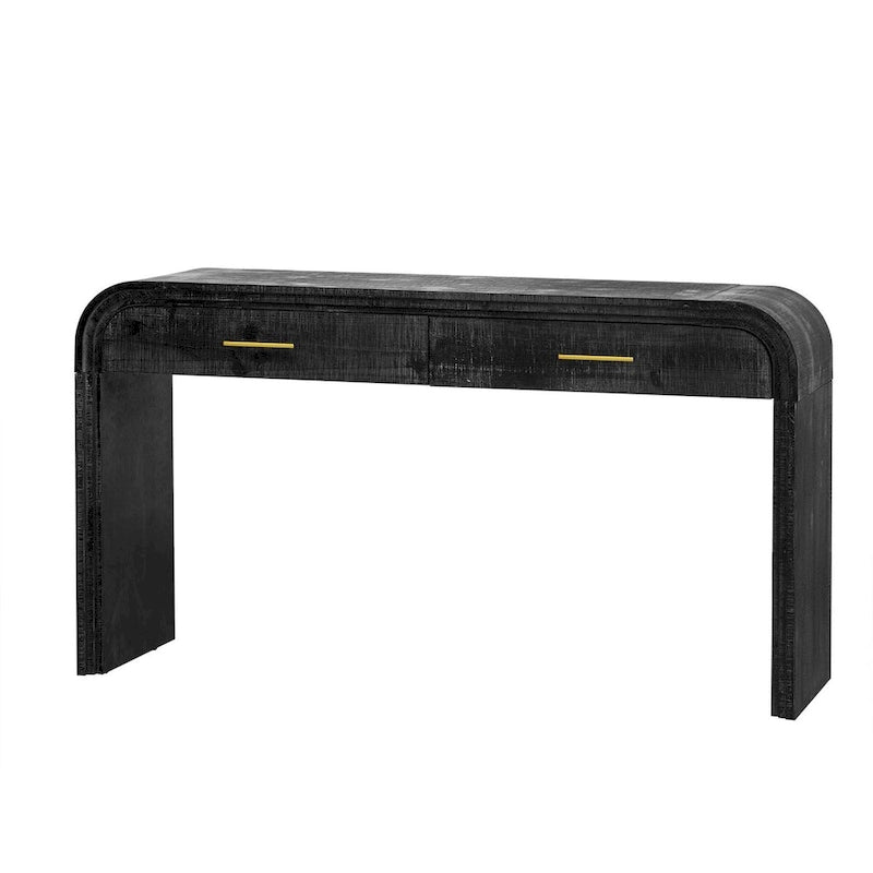 Retro 3-delige meubelset - Dressoir, consoletafel en salontafel met gouden handgrepen