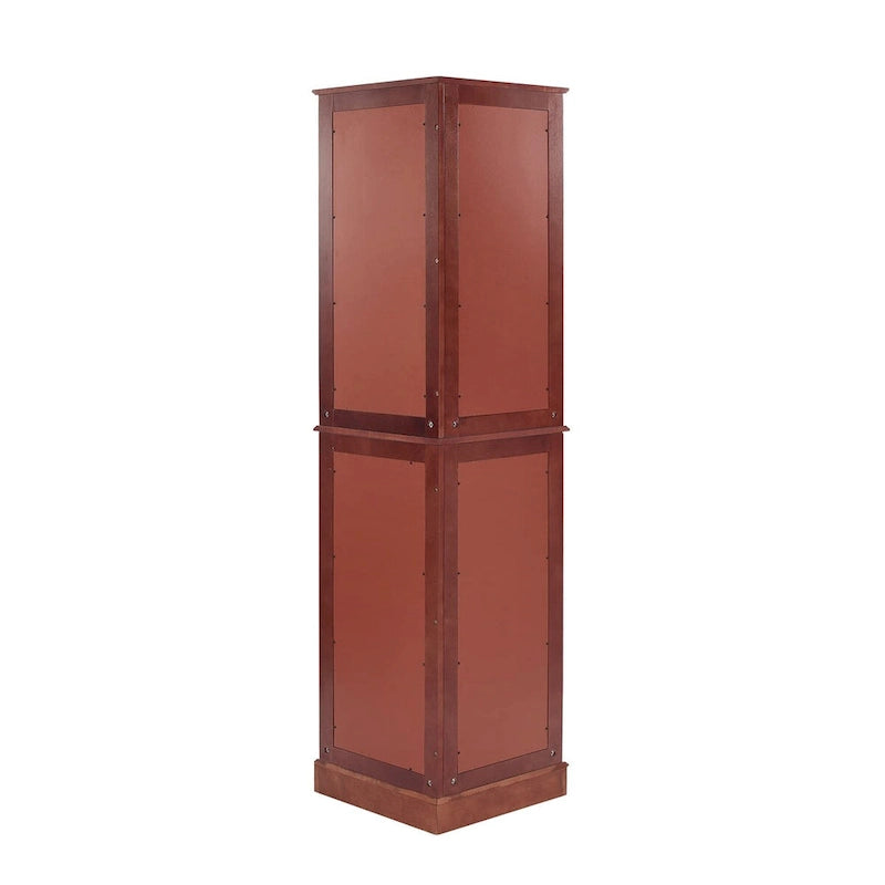 Lighted Corner Curio Cabinet with Mirrored Back and Glass Shelves