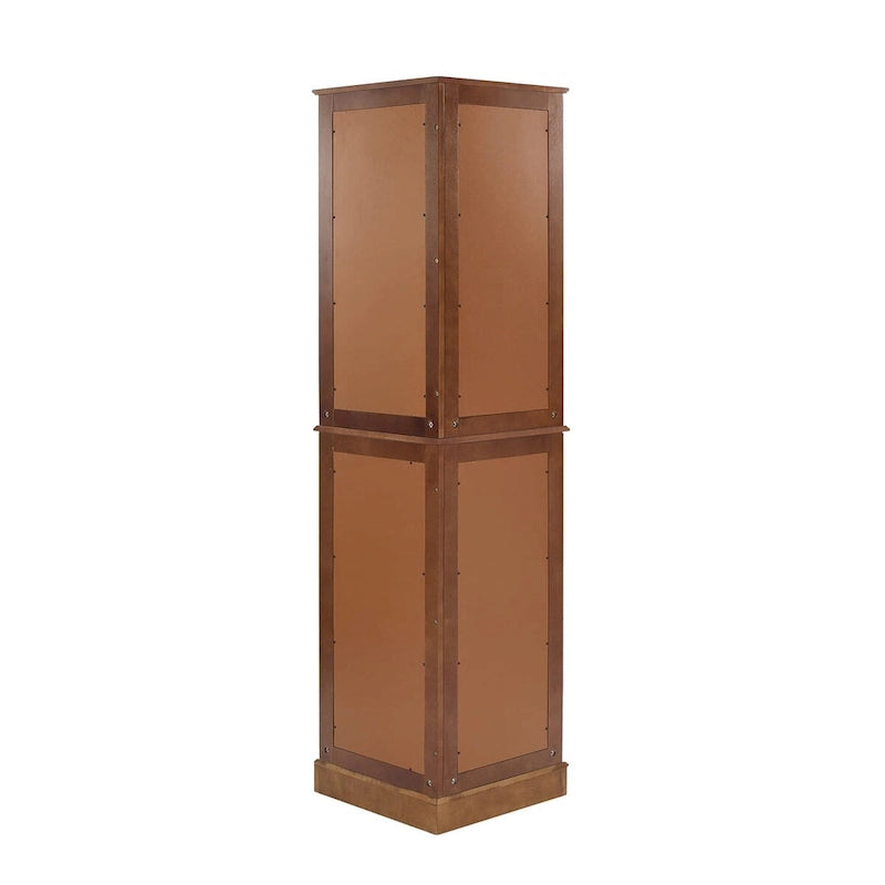 Lighted Corner Curio Cabinet with Mirrored Back and Glass Shelves