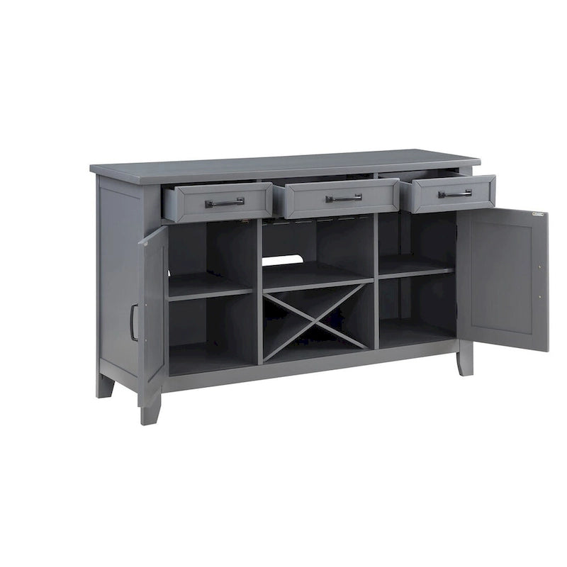 Wijnkast met verwijderbaar wijnrek, laden met viltbekleding en kabelmanagement - 132B x 46D x 91H