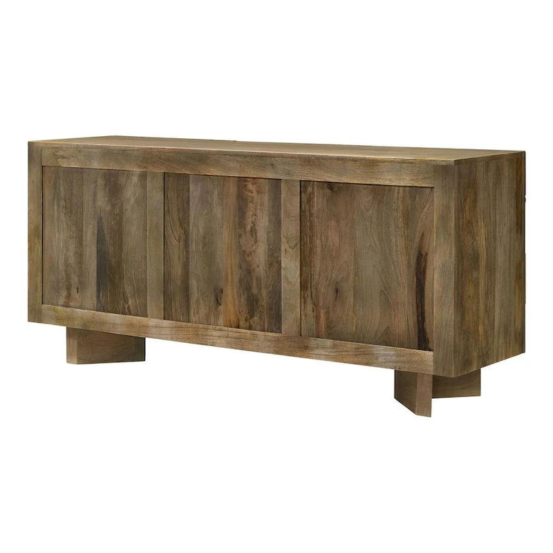 Mangohout Dressoir met 3 Deuren - 163B x 46D x 76H, Bruin