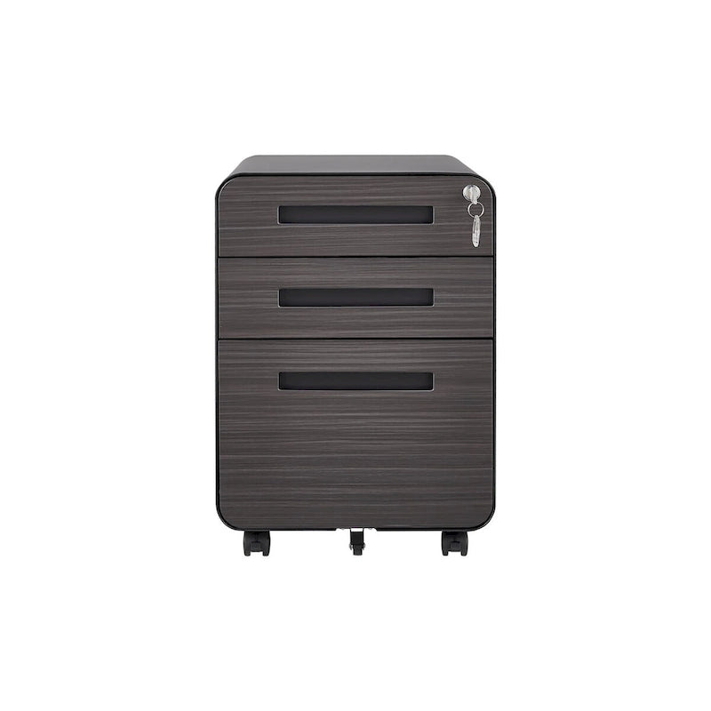 Verrijdbaar Archiefkastje met 3 Lades, Slot en 5 Zwenkwielen - 150 kg Draagvermogen
