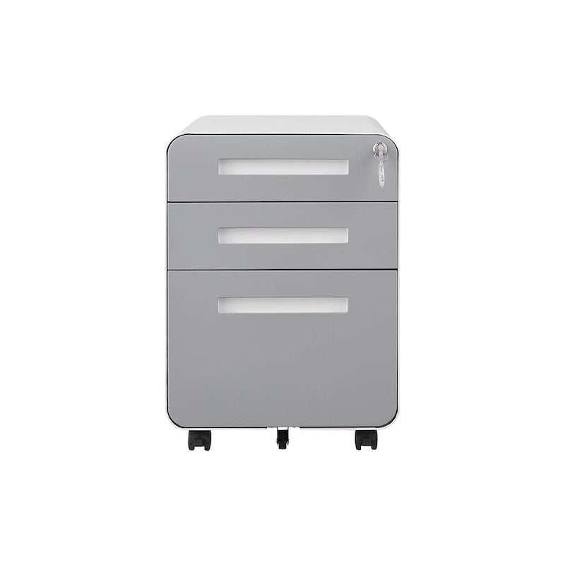 Verrijdbaar Archiefkastje met 3 Lades, Slot en 5 Zwenkwielen - 150 kg Draagvermogen