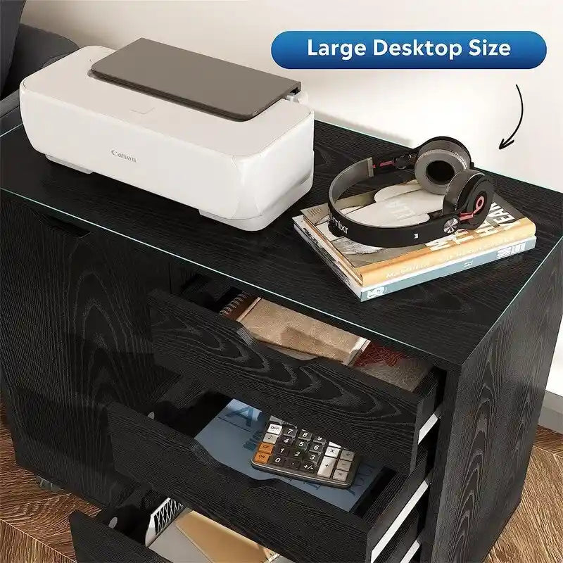 5-Drawer Rolling Dresser Chest with Door Storage - 30.8W x 15.8D x 25.5H
