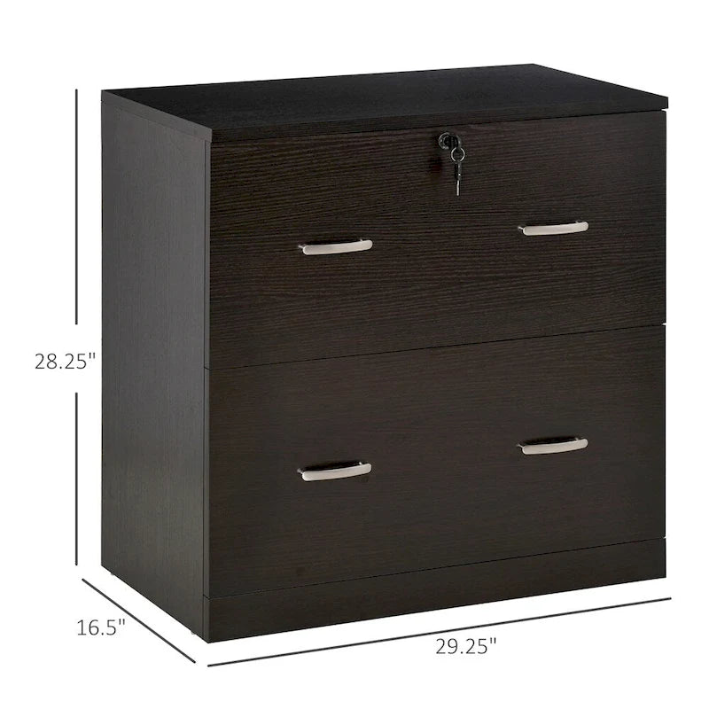 2-Drawer Vertical File Cabinet with Lock and Keys - 29.25W x 16.5D x 28.25H