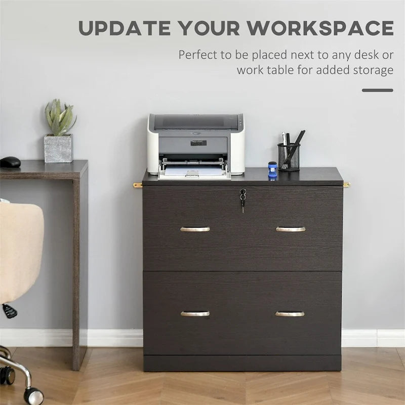 2-Drawer Vertical File Cabinet with Lock and Keys - 29.25W x 16.5D x 28.25H