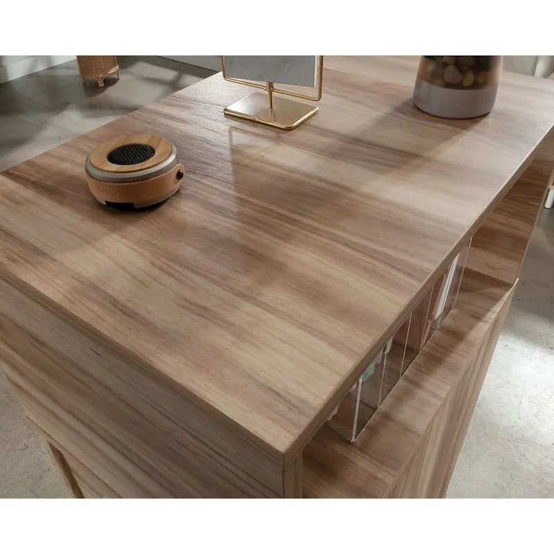 Archiefkast met 2 laden, verhoogde plank en kabelbeheer - Kiln Acacia