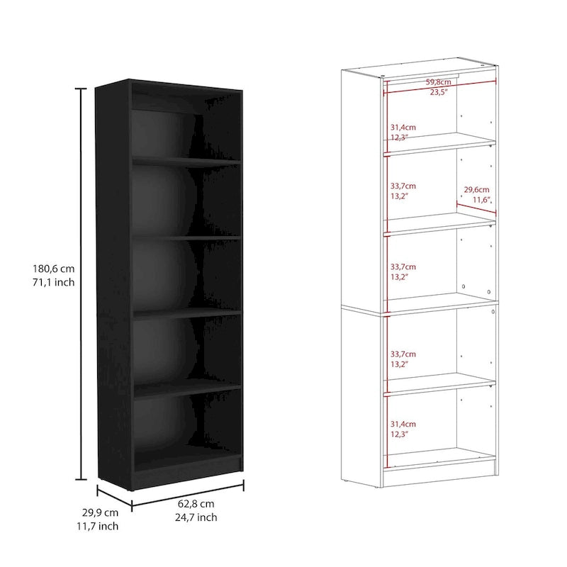 74-inch breed 3-delig boekenkaststel – 15 planken, matgrijs en wit