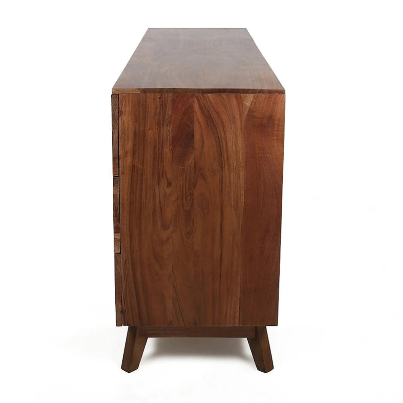 Acaciahouten dressoir met 6 laden en onbewerkte rand - 59,1W x 16,5D x 31,1H