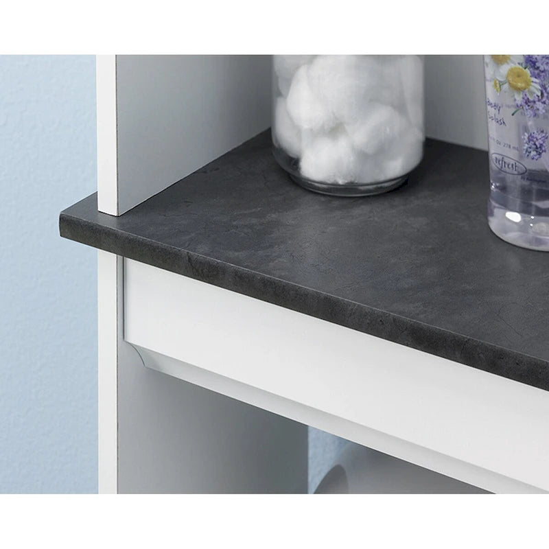 3-Tier Bathroom Etagere with Open Shelves and Cabinet