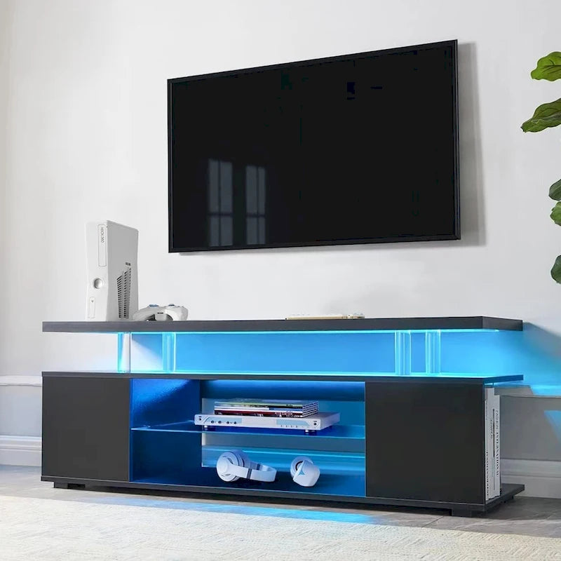 TV-meubel mediaconsole met zijkast voor 65-inch tv's - Wit, 130W x 40D x 53H cm