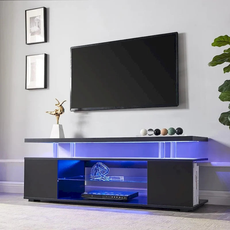TV-meubel mediaconsole met zijkast voor 65-inch tv's - Wit, 130W x 40D x 53H cm