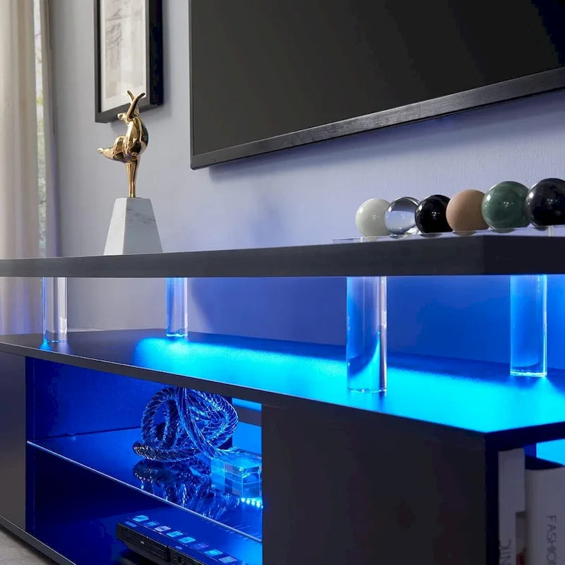 TV-meubel mediaconsole met zijkast voor 65-inch tv's - Wit, 130W x 40D x 53H cm