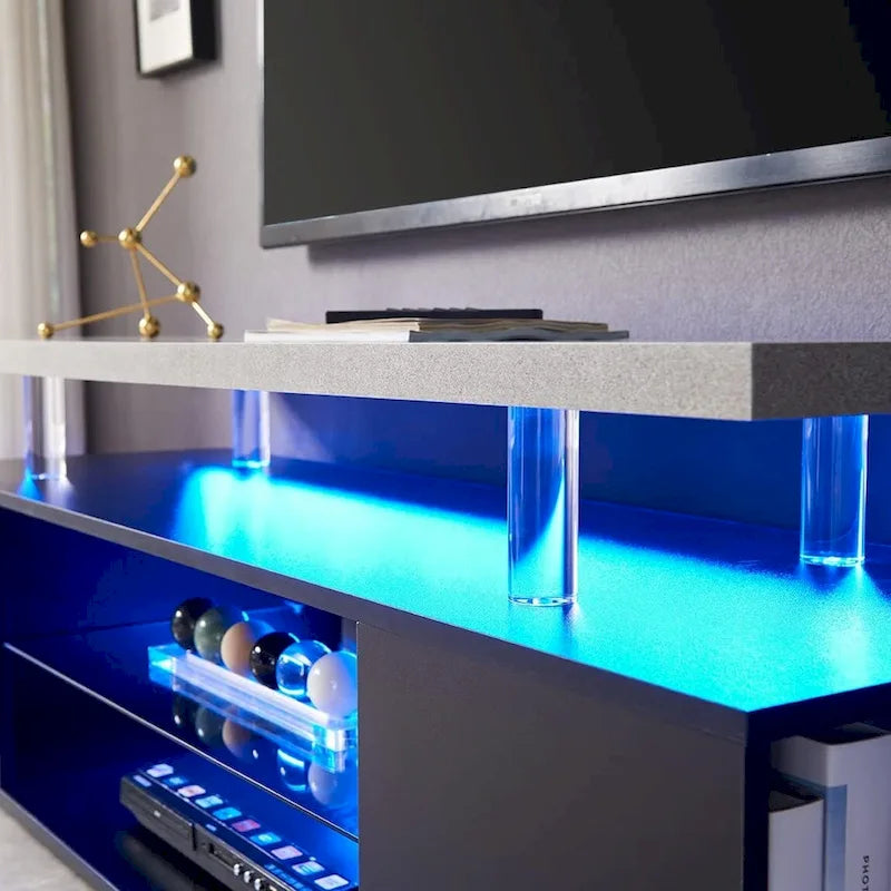 TV-meubel mediaconsole met zijkast voor 65-inch tv's - Wit, 130W x 40D x 53H cm