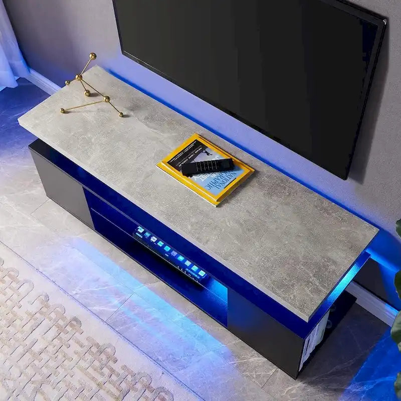 TV-meubel mediaconsole met zijkast voor 65-inch tv's - Wit, 130W x 40D x 53H cm