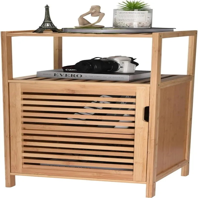 Bamboe Schoenenrek Opbergkast met Gaasdeuren - 14.4W x 13.2D x 33.8H
