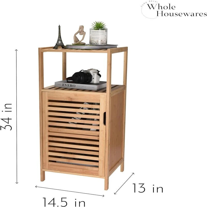 Bamboe Schoenenrek Opbergkast met Gaasdeuren - 14.4W x 13.2D x 33.8H