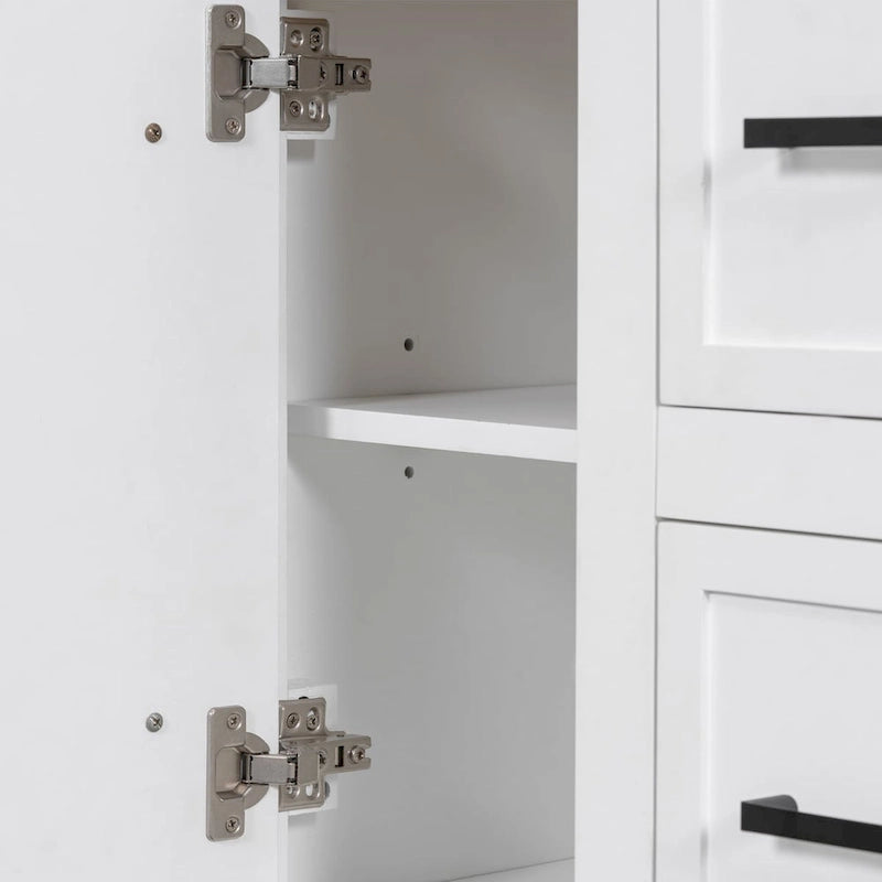 Wastafelmeubel van 91 cm met geïntegreerde harswastafel, 4 laden en 2 deuren