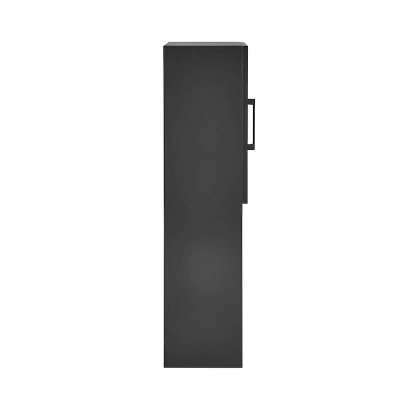 Linnenkast met softclose deur en open planken - 15B x 12D x 46H, Phantom Black