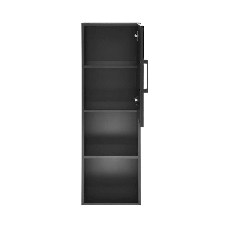 Linnenkast met softclose deur en open planken - 15B x 12D x 46H, Phantom Black