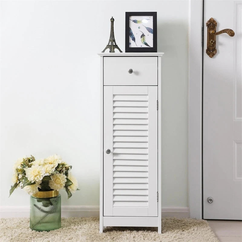Badkamervloerkast met Louvredeuren en Lades - 32B x 30D x 87H cm
